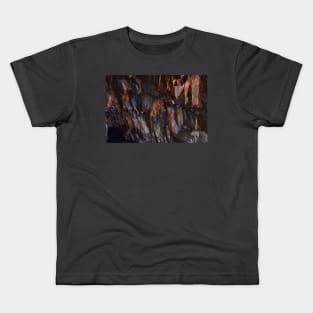 Textured Cave Walls in Copper and Dark Brown Kids T-Shirt